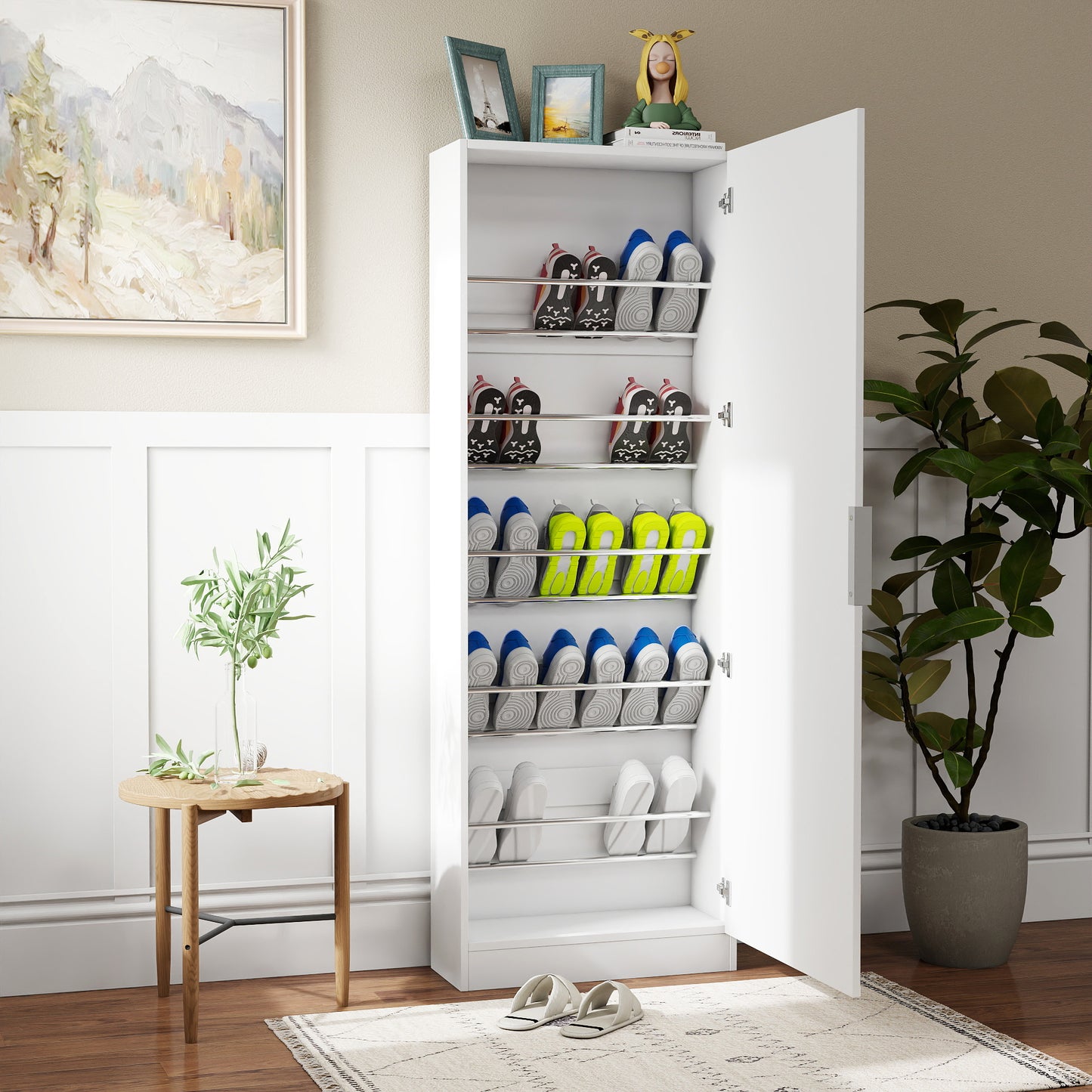 Full Mirror Shoe Cabinet