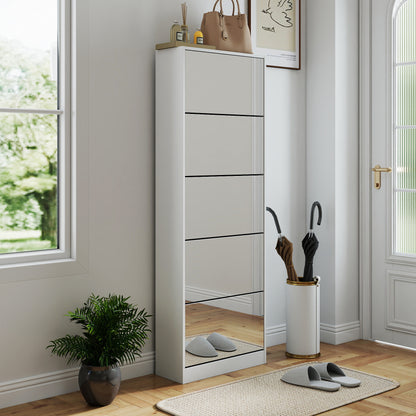 5 Tier Mirror Shoe Cabinet