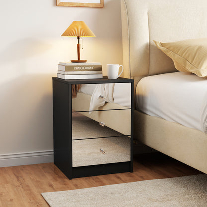 Plasca 3 Drawer Mirror Nightstand