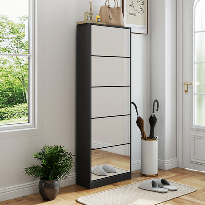 5 Tier Mirror Shoe Cabinet