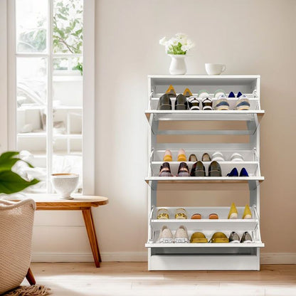 3 Tier Mirror Shoe Cabinet